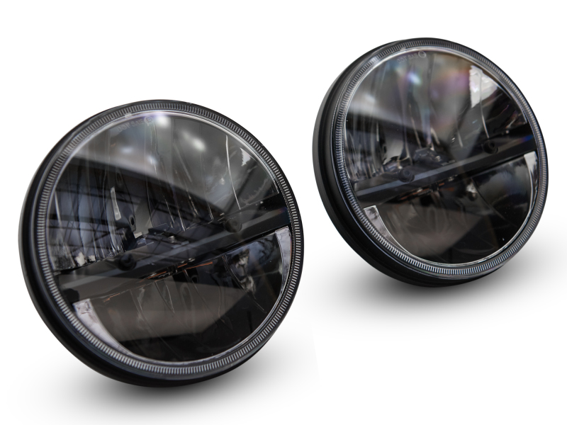Raxiom for 1997-2018 Jeep Wrangler TJ/JK Axial Series LED Headlights- Black Housing (Clear Lens) - Image 4