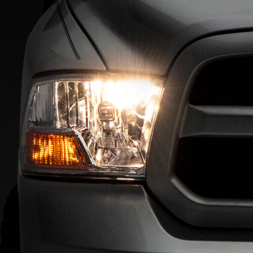Raxiom for 2009-2018 Dodge RAM 1500 Axial OEM Rep Headlights w/ Single Bulb- Chrome Housing (Clear Lens)