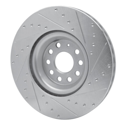 R1 Concepts for 2012-2025 Audi S3 (USA/Canada) Front Left Drilled & Slotted Silver Brake Rotor - Image 4