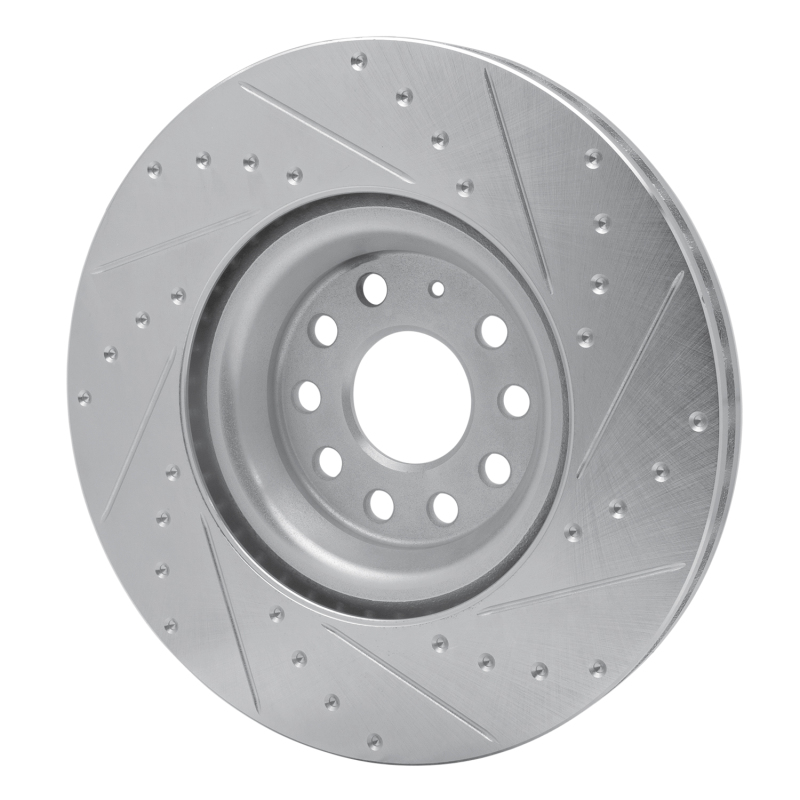 R1 Concepts for 2012-2025 Audi S3 (USA/Canada) Front Left Drilled & Slotted Silver Brake Rotor - Image 4