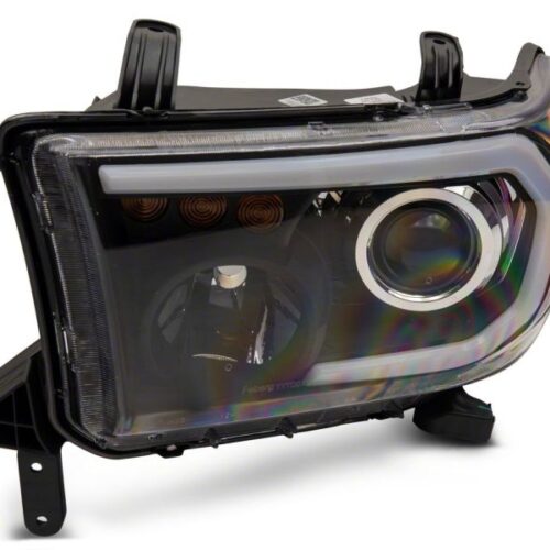 Raxiom for 2007-2013 Toyota Tundra Axial Series Projector Headlights w/ LED Bar- Black Housing (Clear Lens) - Image 3