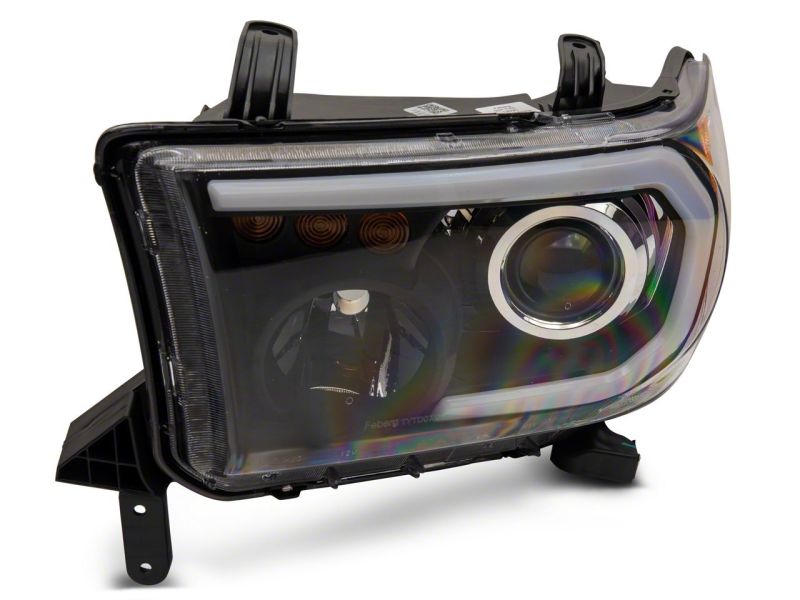 Raxiom for 2007-2013 Toyota Tundra Axial Series Projector Headlights w/ LED Bar- Black Housing (Clear Lens) - Image 3