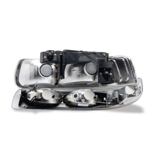Raxiom for 1999-2002 Chevrolet Silverado 1500 OE Style Headlights/Bumper Lights- Chrome - Clear Lens - Image 3