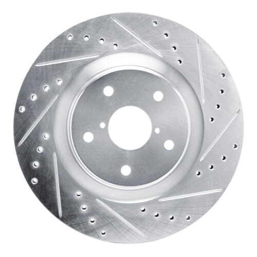 R1 Concepts for 2020-2025 Subaru Impreza Front Right Drilled & Slotted Silver Brake Rotor