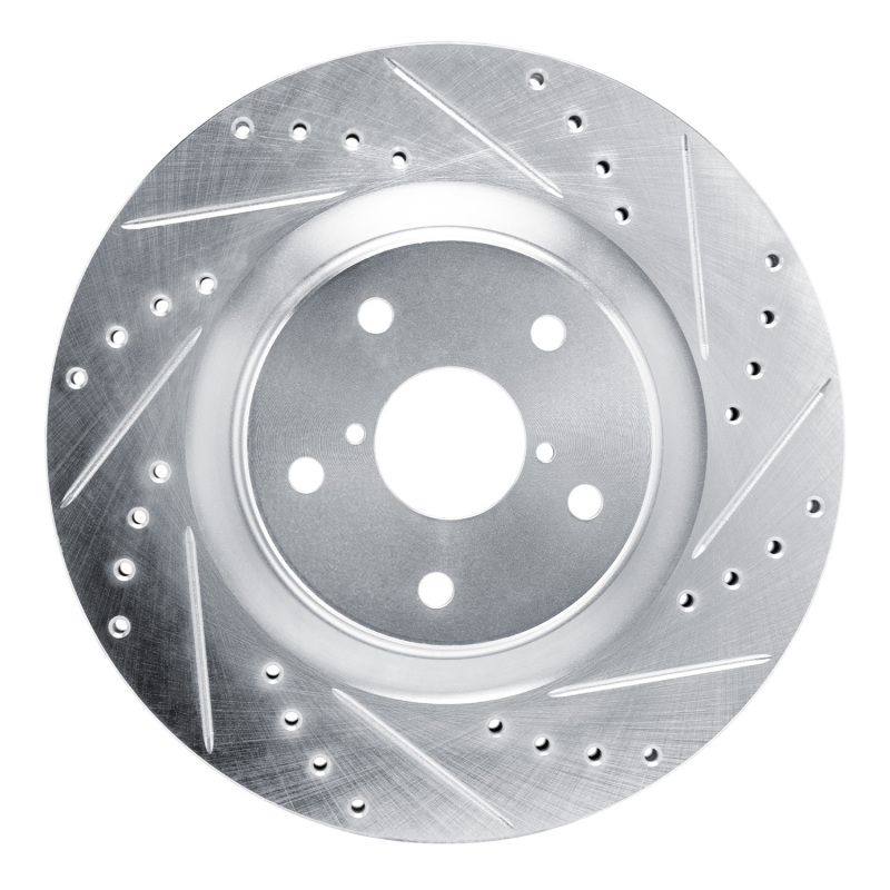 R1 Concepts for 2020-2025 Subaru Impreza Front Right Drilled & Slotted Silver Brake Rotor