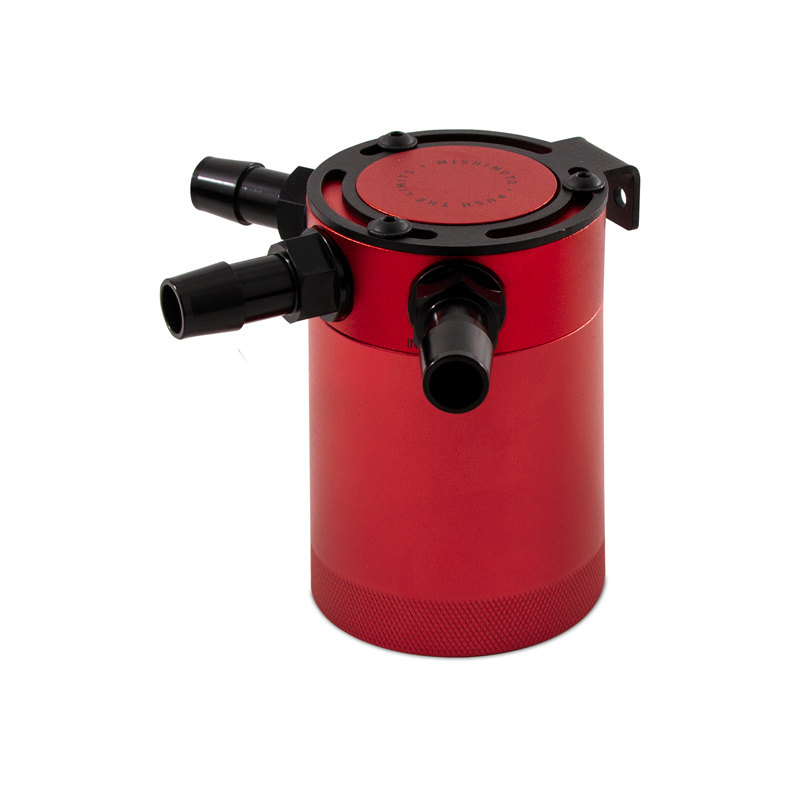 Mishimoto Compact Baffled Oil Catch Can 3-Port - Red - Image 3