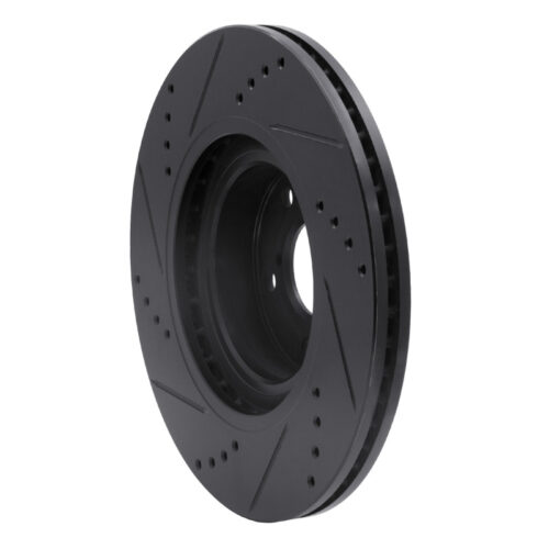 R1 Concepts for 04-25 Scion FR-S Front Right Drilled & Slotted Black Brake Rotor - Image 4