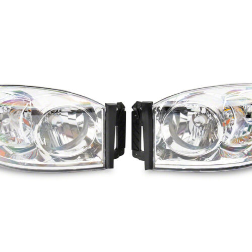 Raxiom for 2006-2008 Dodge RAM 1500 Axial Series OEM Style Rep Headlights- Chrome Housing (Clear Lens)