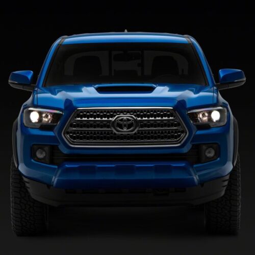 Raxiom for 2016-2023 Toyota Tacoma Axial Series OE Replacement Headlights- Black Housing- Clear Lens