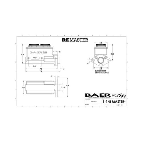 Baer Brakes GM/Ford 1-1/8in Bore Remaster 2-Bolt Master Cylinder Kit - Black - Image 5