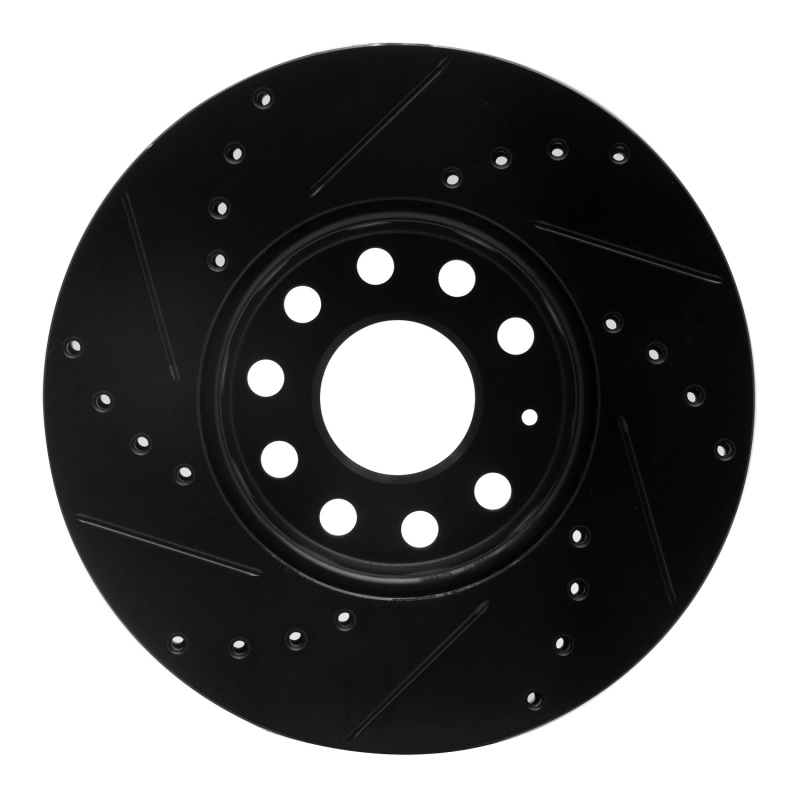 R1 Concepts for 05-25 Audi A3 (Mexico) Front Right Drilled & Slotted Black Brake Rotor - Image 5