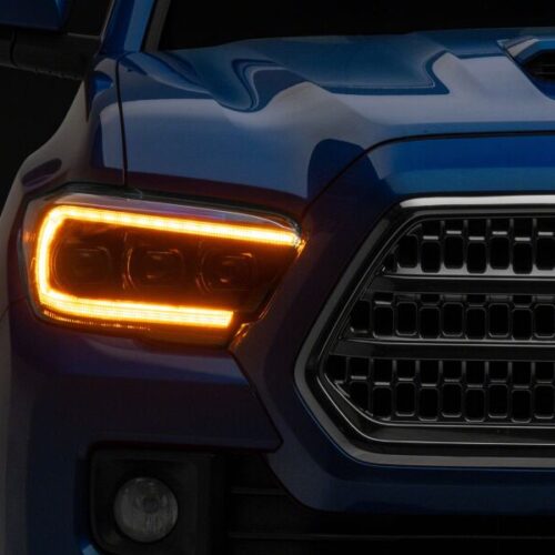Raxiom for 2016-2023 Toyota Tacoma CXR Series V2 LED Projector Headlights- Black Housing- Clear Lens