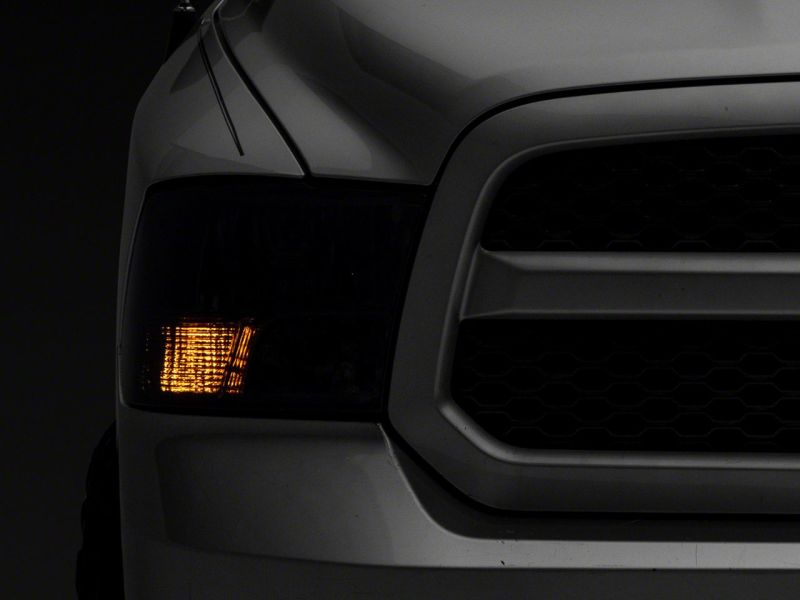 Raxiom for 2009-2018 Dodge RAM 1500 Axial OEM Rep Headlights w/ Dual Bulb- Chrome Housing (Smoked Lens ) - Image 6