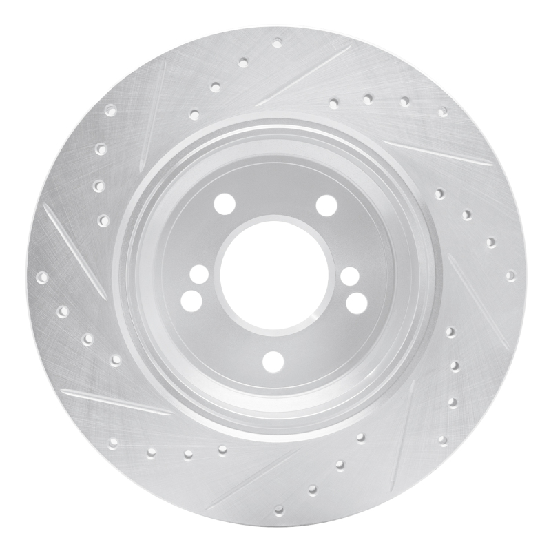 R1 Concepts for 00-06 BMW M5 Rear Right Drilled & Slotted Silver Brake Rotor - Image 5