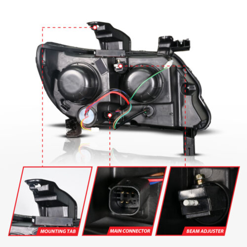 ANZO 15-22 Chevy Colorado Blk Housing Full LED DRL Projector Headlight w/ Sequential Light Bar - Image 5