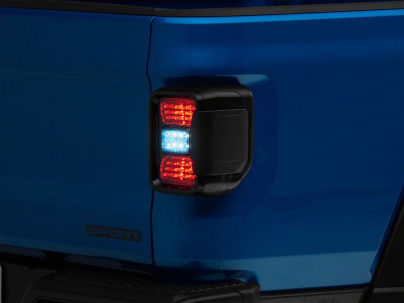 Raxiom for 2020-2023 Jeep Gladiator JT w/ Factory Halogen LED Tail Lights- Black Housing (Smoked Lens) - Image 7