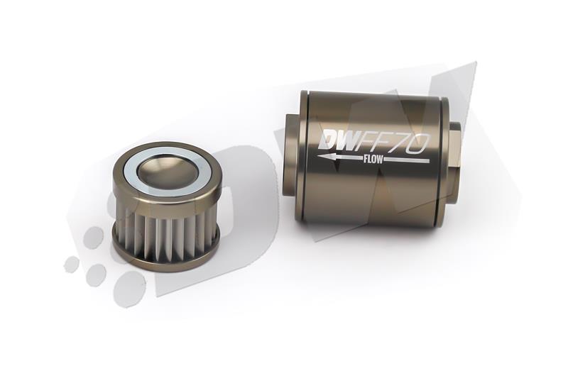 DeatschWerks Stainless Steel 10AN 10 Micron Universal Inline Fuel Filter Housing Kit (70mm) - Image 4