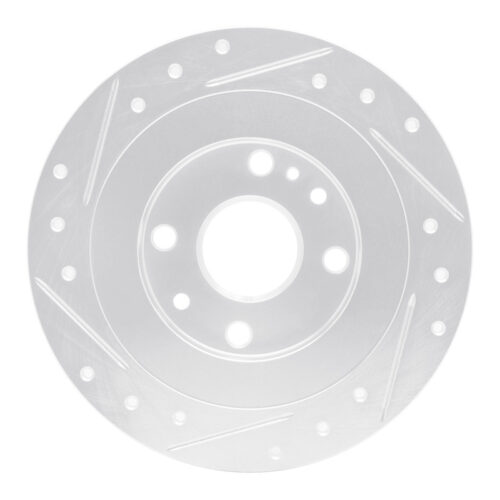 R1 Concepts for 90-03 Ford Escort Rear Right Drilled & Slotted Silver Brake Rotor - Image 5