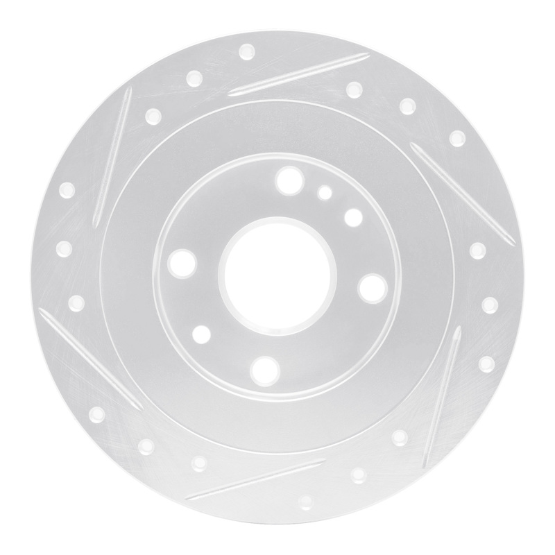 R1 Concepts for 90-03 Ford Escort Rear Right Drilled & Slotted Silver Brake Rotor - Image 5