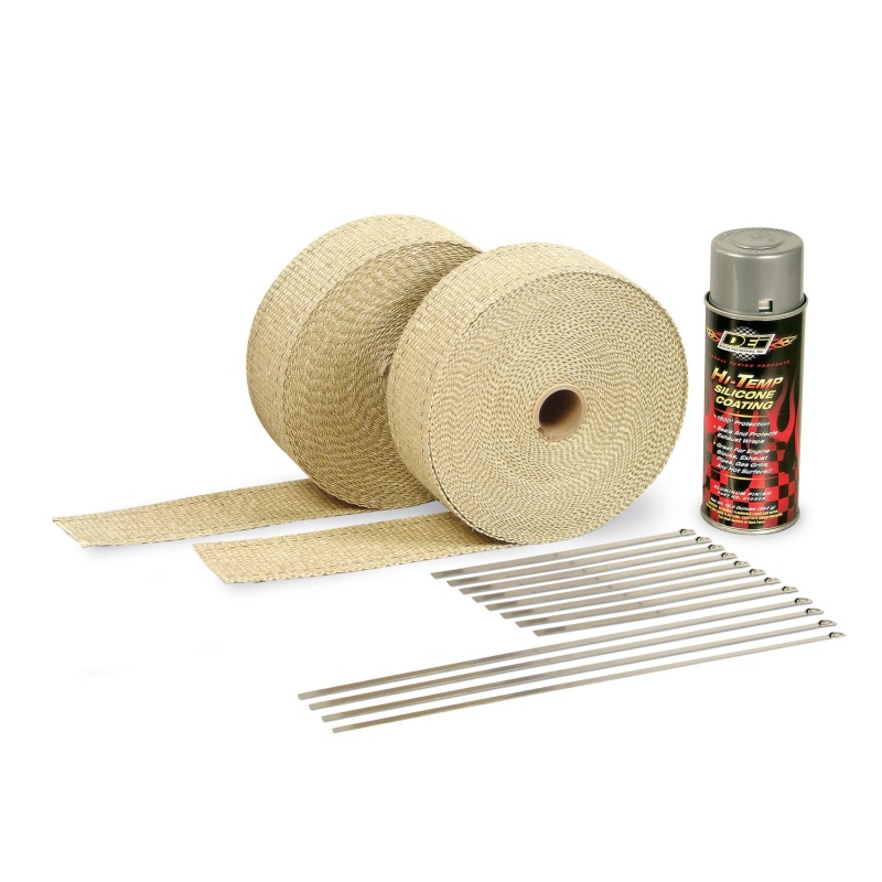 DEI 10112 Exhaust Wrap Kit - Tan Wrap & Aluminum HT Silicone Coating (Aerosol) - Image 5