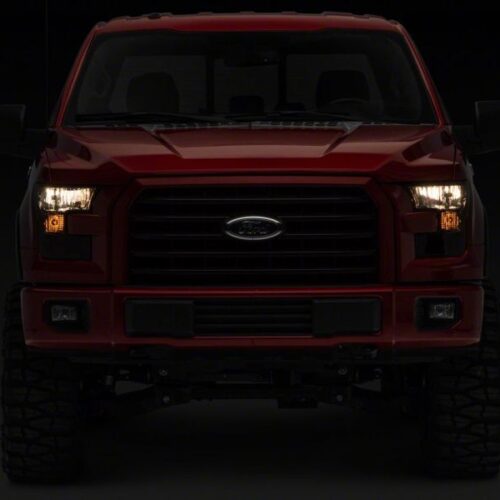 Raxiom for 2015-2017 Ford F-150 Axial OEM Style Rep Headlights- Chrome Housing- Smoked Lens - Image 9