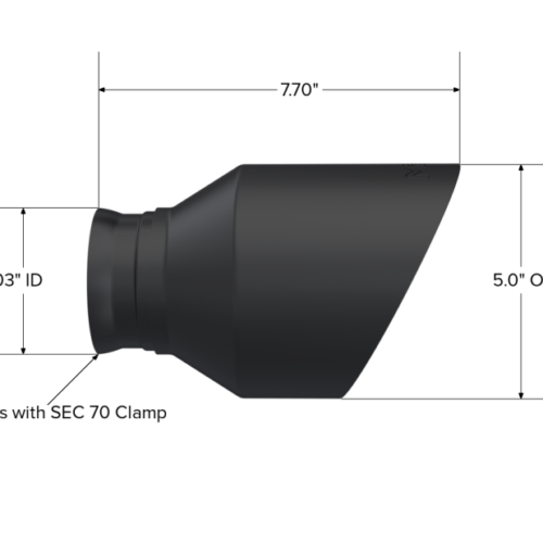 MBRP 15-23 Dodge Charger 5.7L/6.2L/6.4L T304 3in ID / 5in OD Out / 8in Length Angle Cut Black Tip - Image 2