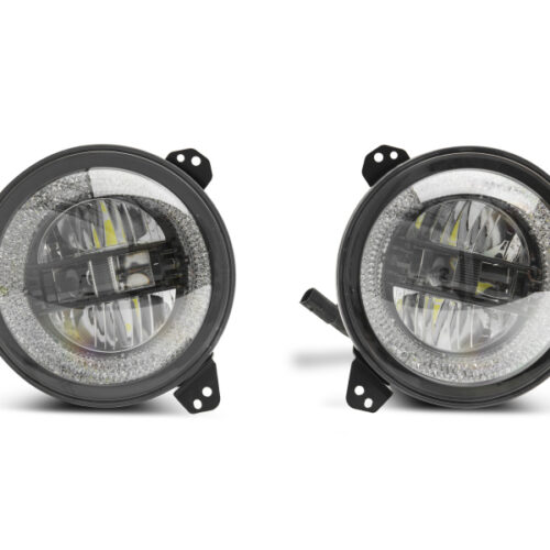 Raxiom for 2018-2022 Jeep Wrangler JL/JT Axial Series LED Headlights- Black Housing (Clear Lens) - Image 3