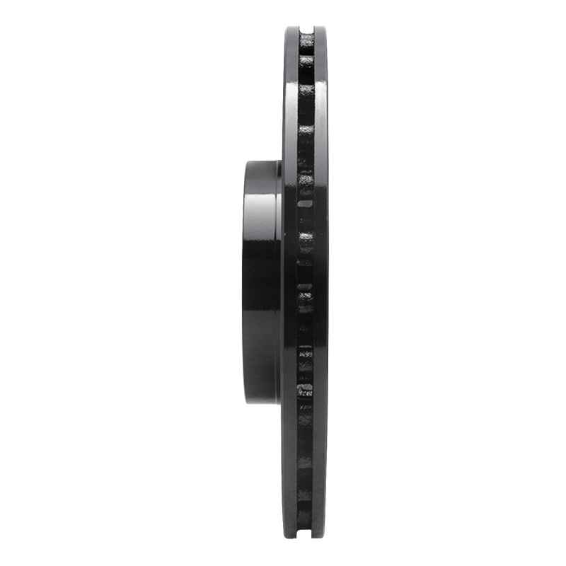 R1 Concepts for 2012-2019 Fiat 500E Front Left Drilled & Slotted Black Brake Rotor - Image 3