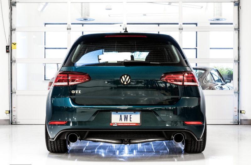 AWE Tuning Volkswagen GTI MK7.5 2.0T Track Edition Exhaust w/Chrome Silver Tips 102mm - Image 2