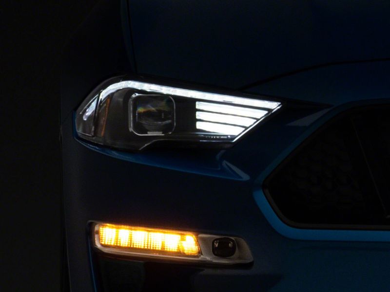 Raxiom for 2018-2023 Ford Mustang GT EcoBoost LED Projector Headlights- Black Housing (Clear Lens) - Image 2