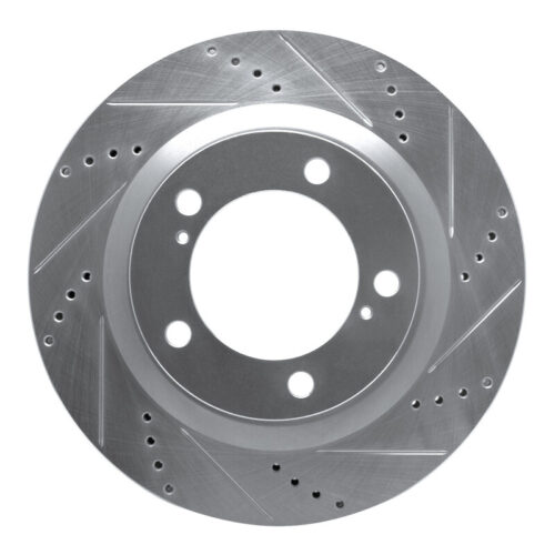DFC 07-22 Lexus LX570 Front Right Drilled & Slotted Silver Brake Rotor