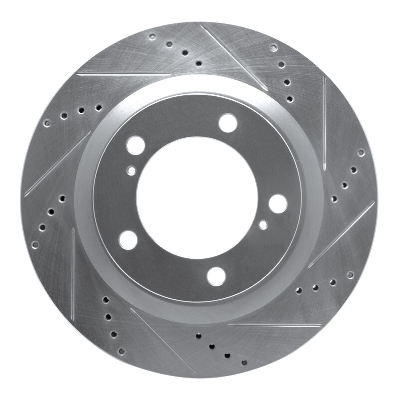 DFC 07-22 Lexus LX570 Front Right Drilled & Slotted Silver Brake Rotor