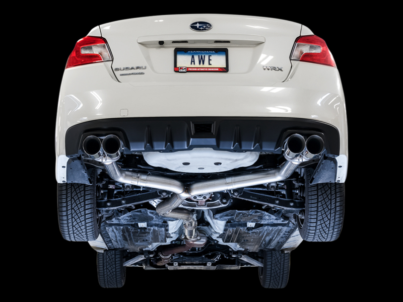 AWE Tuning Track Edition Exhaust - Diamond Black Tips (102mm) for Subaru WRX/STI VA/GV Sedan - Image 6