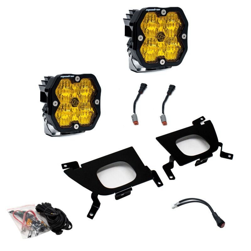 Baja Designs for 19-22 Chevy 1500 / 20-22 2500/3500 Squadron Sport 2.0 Fog Pocket Kit (WC) - Baja Amber