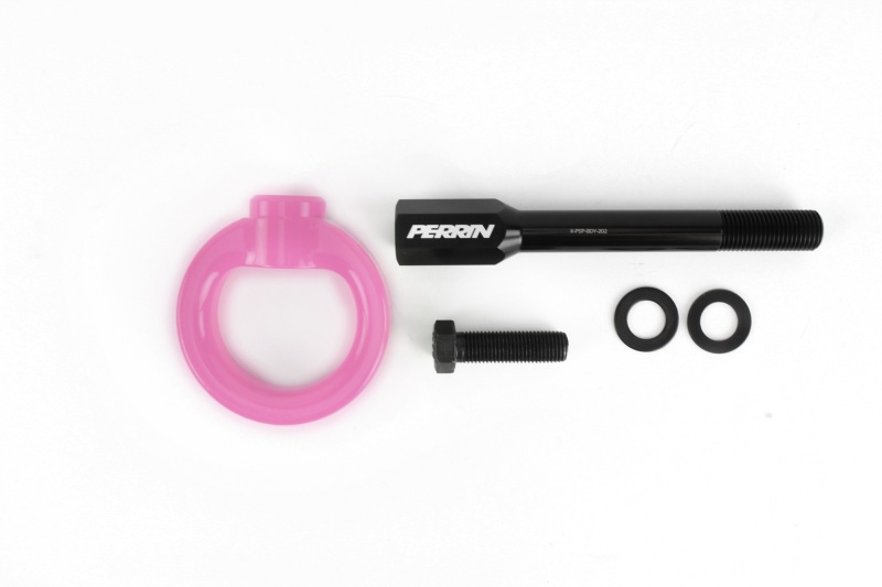 PERRIN 02-07 Subaru WRX/STI Tow Hook Kit (Front) - Hyper Pink - Image 4
