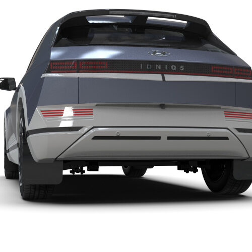 Rally Armor 22-24 Hyundai Ioniq 5 Black Mud Flap w/Silver Logo - Image 3