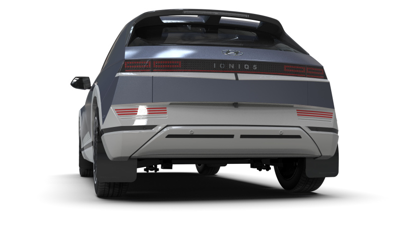 Rally Armor 22-24 Hyundai Ioniq 5 Red Mud Flap w/Black Logo - Image 3