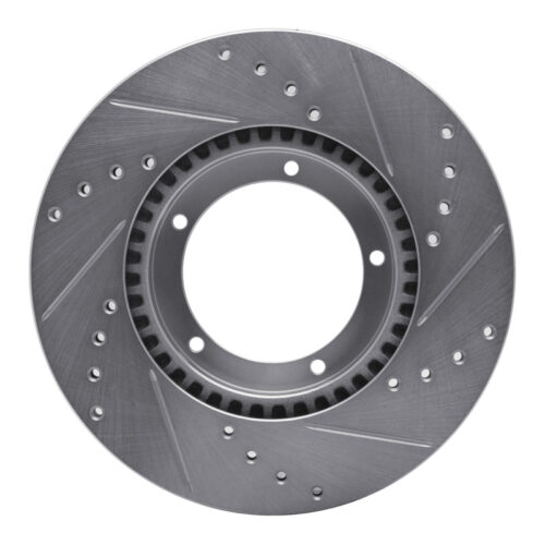 R1 Concepts for 67-88 Porsche 924 Front Left Drilled & Slotted Silver Brake Rotor - Image 5
