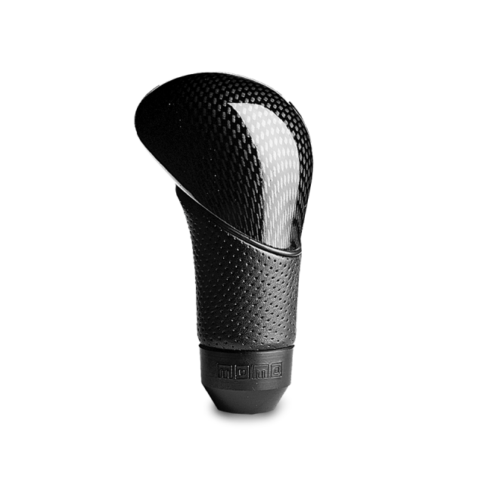 Momo SUBKCA Shadow Shift Knob - Black Airleather, Carbon Effect Insert
