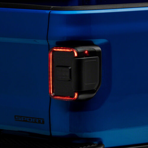 Raxiom for 2020-2023 Jeep Gladiator JT Axial Series LED Tail Lights- Black Housing (Smoked Lens)