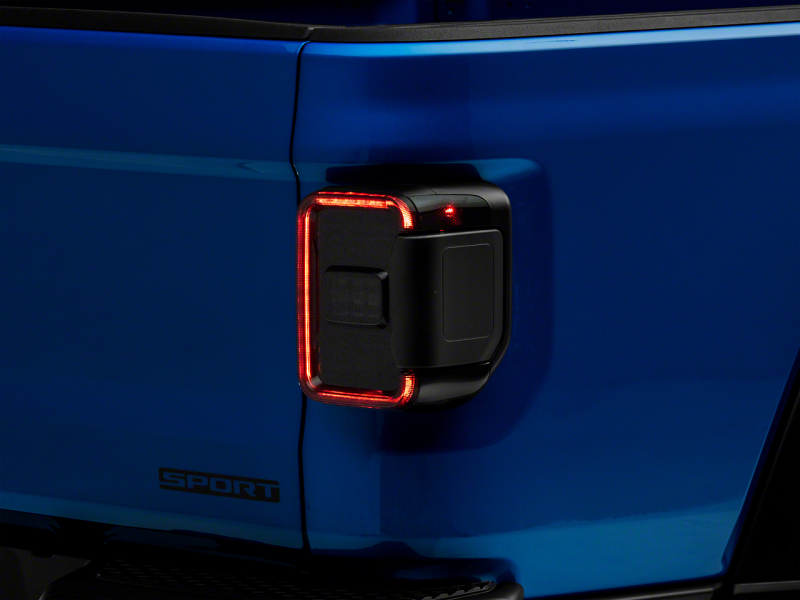 Raxiom for 2020-2023 Jeep Gladiator JT Axial Series LED Tail Lights- Black Housing (Smoked Lens)