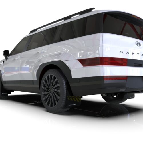 Rally Armor 24-26 Hyundai Santa Fe Black Mud Flap w/White Logo - Image 2