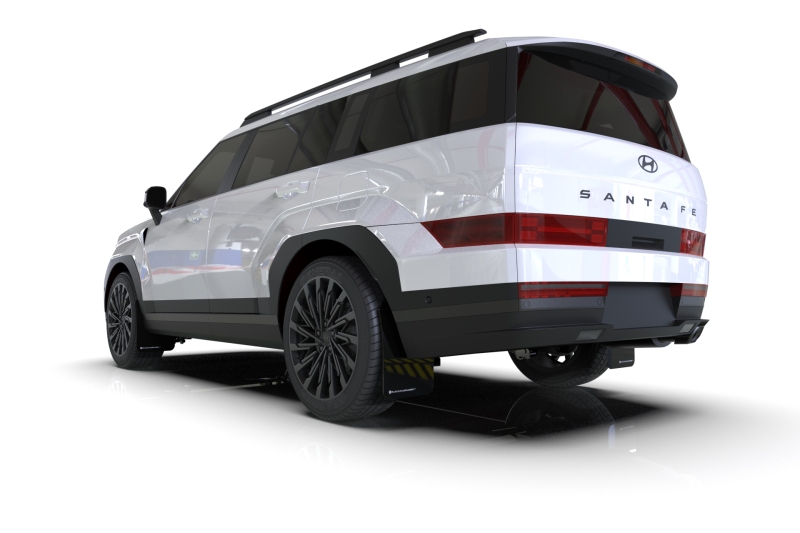 Rally Armor 24-26 Hyundai Santa Fe Black Mud Flap w/White Logo - Image 2