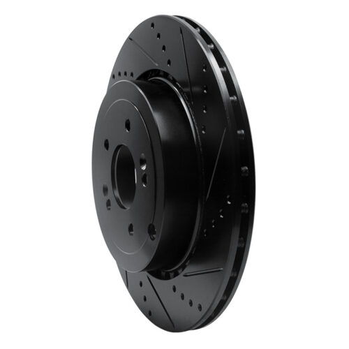 Alternative view of R1 18-25 Genesis G70 Rear Right Drilled & Slotted Black Brake Rotor