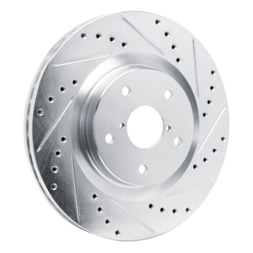 Alternative view of R1 Concepts for 2020-2025 Subaru Impreza Front Right Drilled & Slotted Silver Brake Rotor