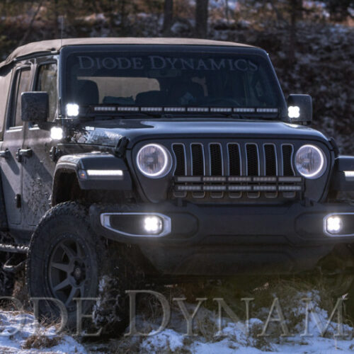 Diode Dynamics 18-21 Jeep JL Wrangler/Gladiator SS6 Cowl LED Bracket Kit - White Driving - Image 8