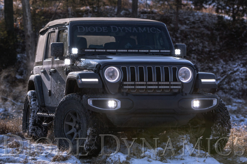 Diode Dynamics 18-21 Jeep JL Wrangler/Gladiator SS6 Cowl LED Bracket Kit - White Driving - Image 8