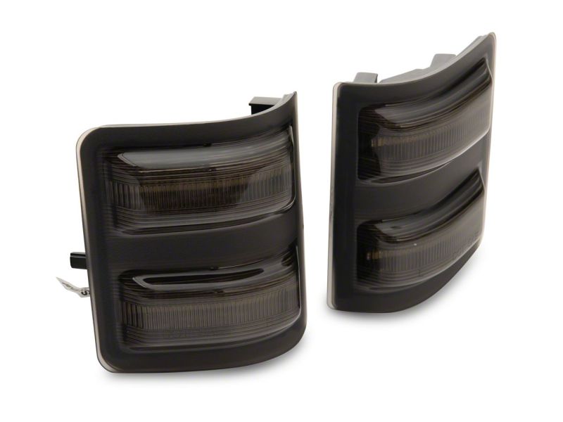 Raxiom for 2011-2016 Ford F-250/F-350 Super Duty Axial LED SEQL Switchback Side Mirror Marker Lamps- Smoked - Image 2