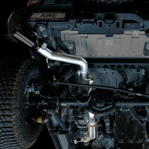 AWE Tuning Exhaust w/Diamond Black Tip & Bash Guard for 2021+ Ford Bronco 0FG Single Rear Exit - Image 9