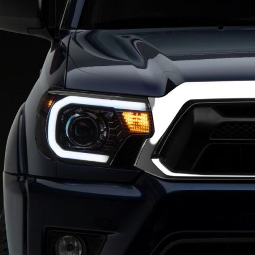 Raxiom for 2012-2015 Toyota Tacoma Axial Series Projector Headlights w/ LED Bar- Black Housing (Clear Lens) - Image 7